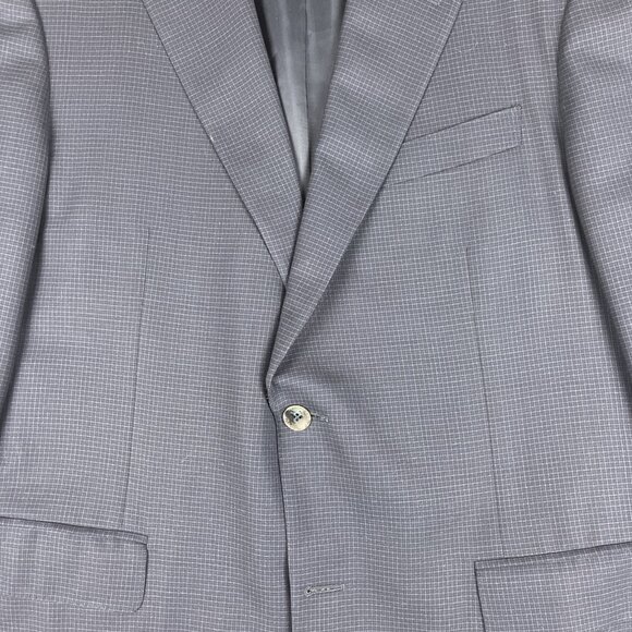 Canali Italy Blazer 40R Plaid Navy Blue Wool Sport Coat Jacket Henri Vezina - Picture 6 of 16